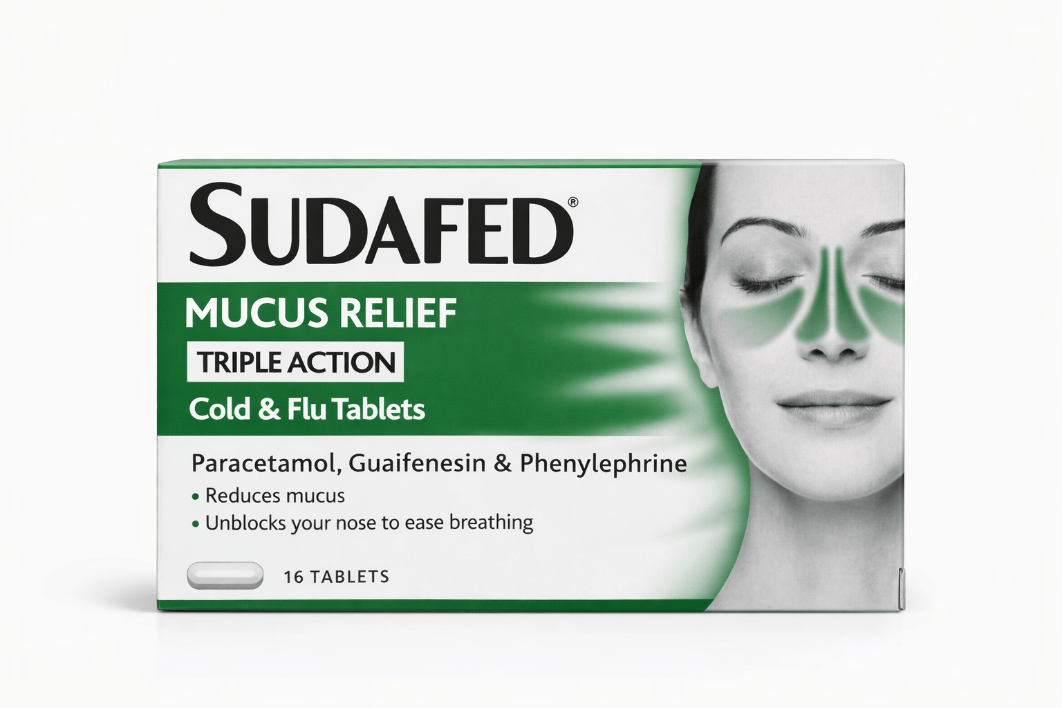 Sudafed Mucus Relief (Tiple Action, Cold & Flu) Tabs