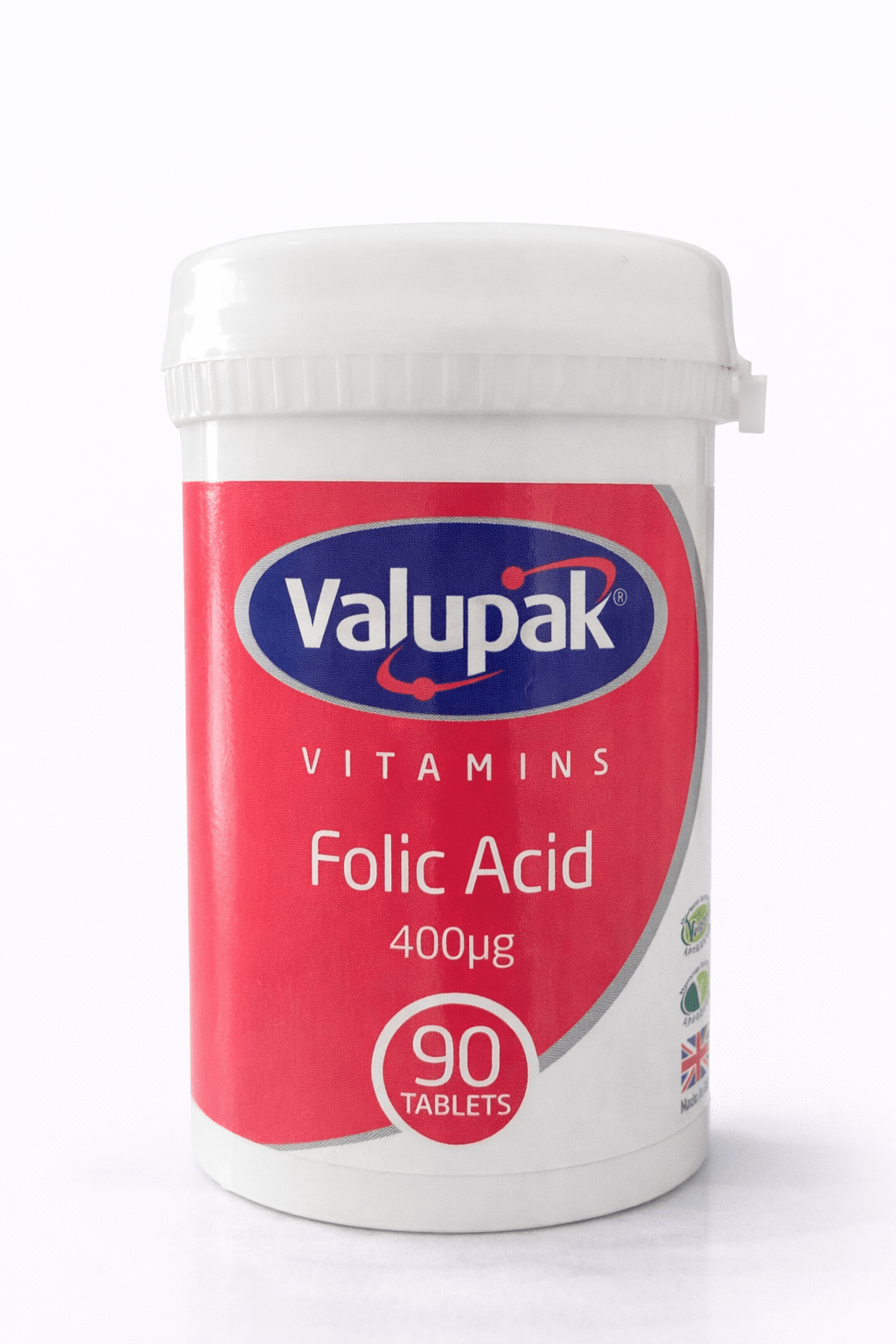 Valupak Folic Acid 400Mcg Tab 90\'S